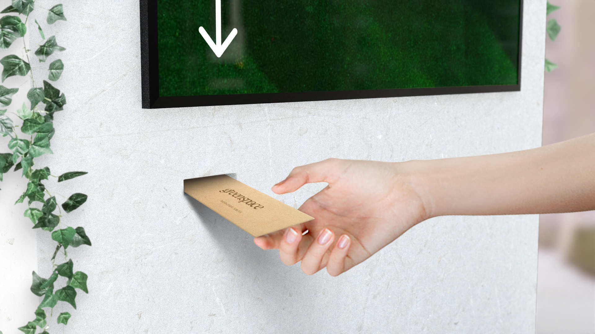 A Greenspace installation dispensing a packet of seeds